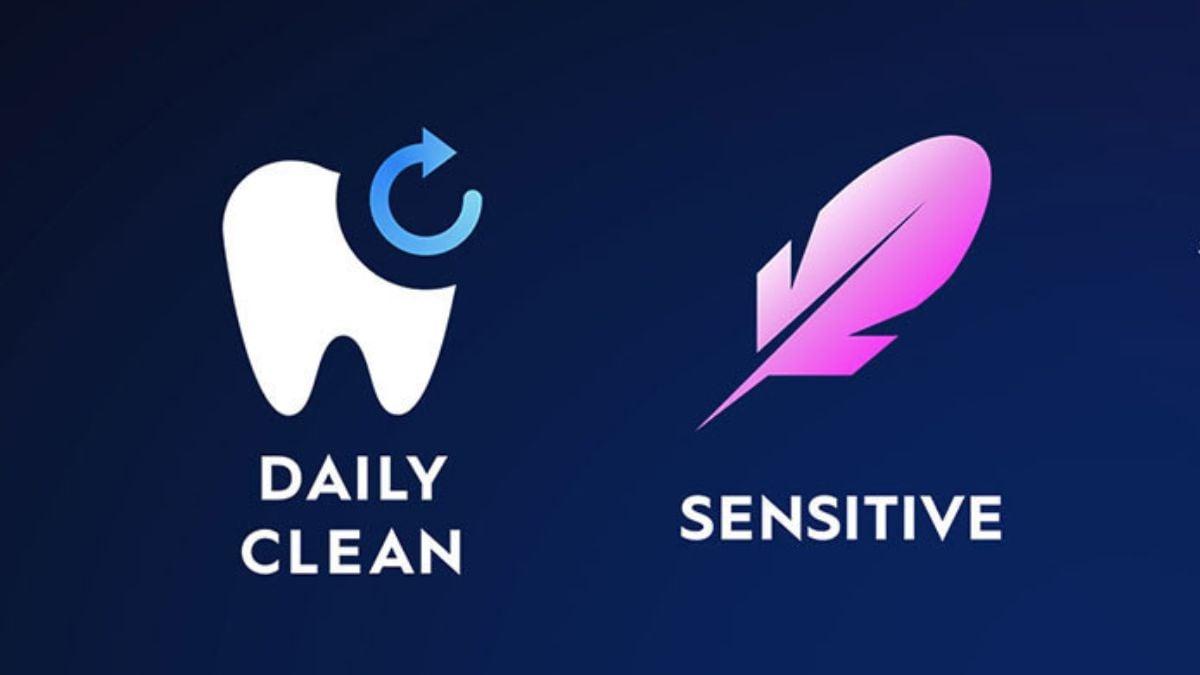 Icons and text labels for our preferred Oral-B cleaning modes